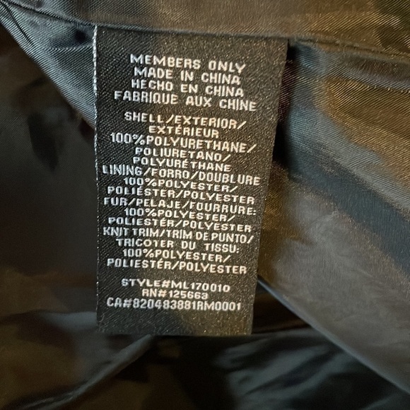 Members Only Vegan Faux Leather Grey Zip
Up Moto Jacket size M - Picture 8 of 8